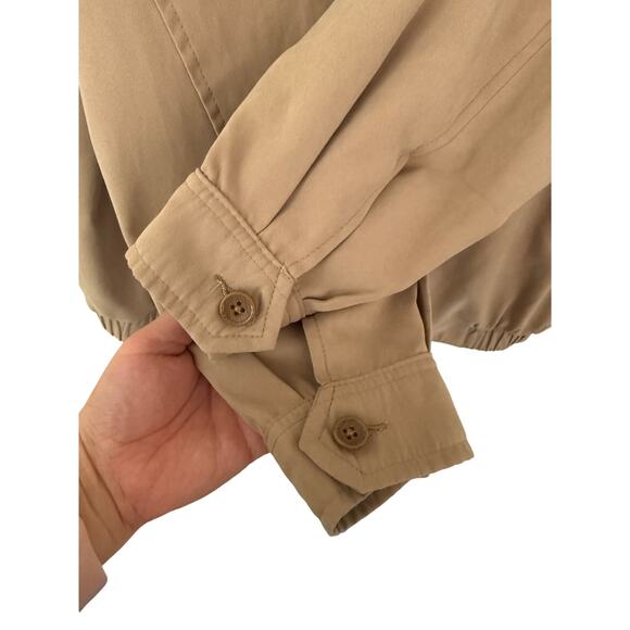 Peter Millar Beige 80s Dad/Bomber/Golf Lightweight Collar Full Zip Jacket-Medium - Picture 7 of 8
